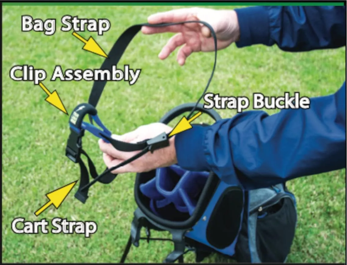 | Golf Cart Strap Replacement | Pull Cart Strap Replacement | Eliminates: Twisting, Leaning, Cinching, and Falling Off | Theft Deterrent | Golf Bag Accessory