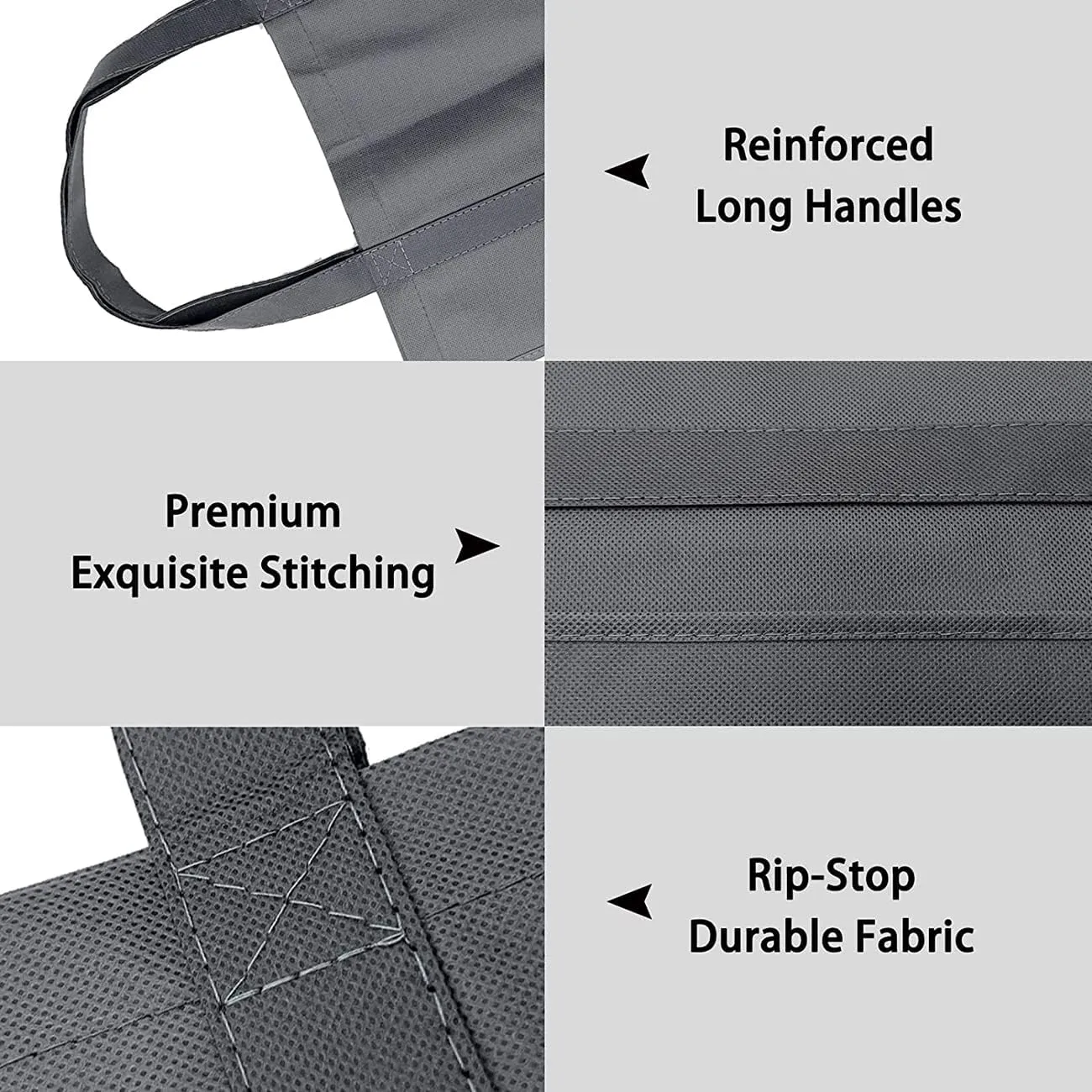 10 Pack Reusable Grocery Shopping Bags,Eco Produce Bags,Large Foldable Tote Bags with Long Handle