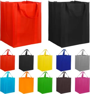 10 Pack Reusable Reinforced Handle Grocery Bags,Heavy Duty Reusable Shopping Bags for Groceries,Large Gift with Handles,Plastic tote bags bulk，Thickened Bottom Can Bear 45 Pounds.