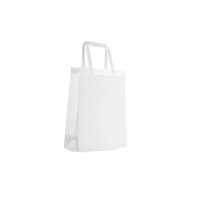 100PCS Reusable Non Woven Shopping Bags Eco Friendly Washable Tote Bags White