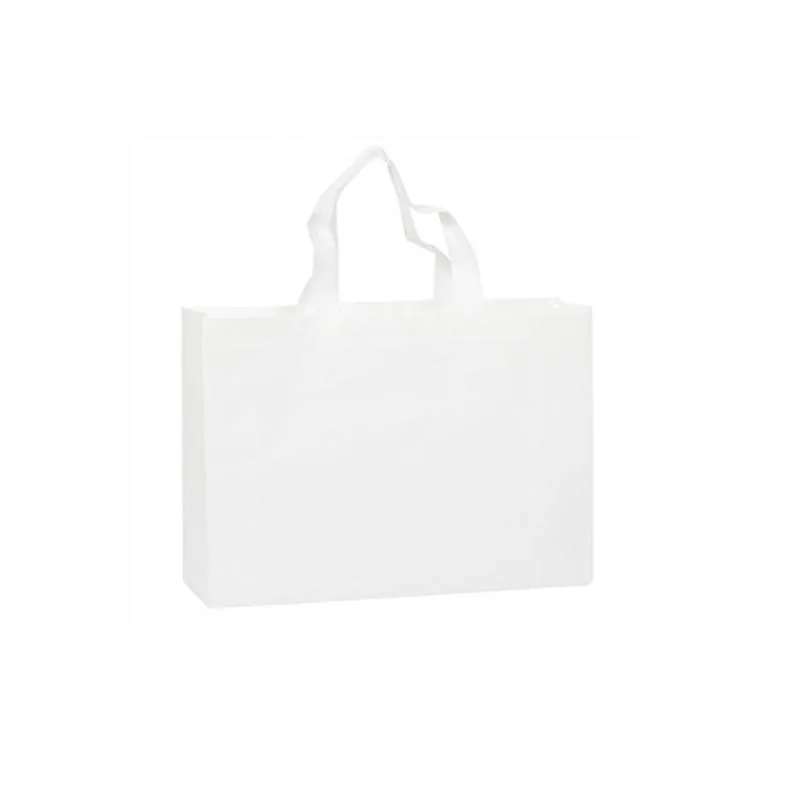 100PCS Reusable Non Woven Shopping Bags Eco Friendly Washable Tote Bags White