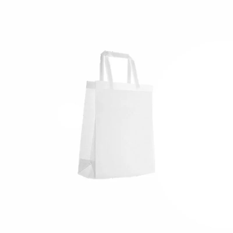100PCS Reusable Non Woven Shopping Bags Eco Friendly Washable Tote Bags White