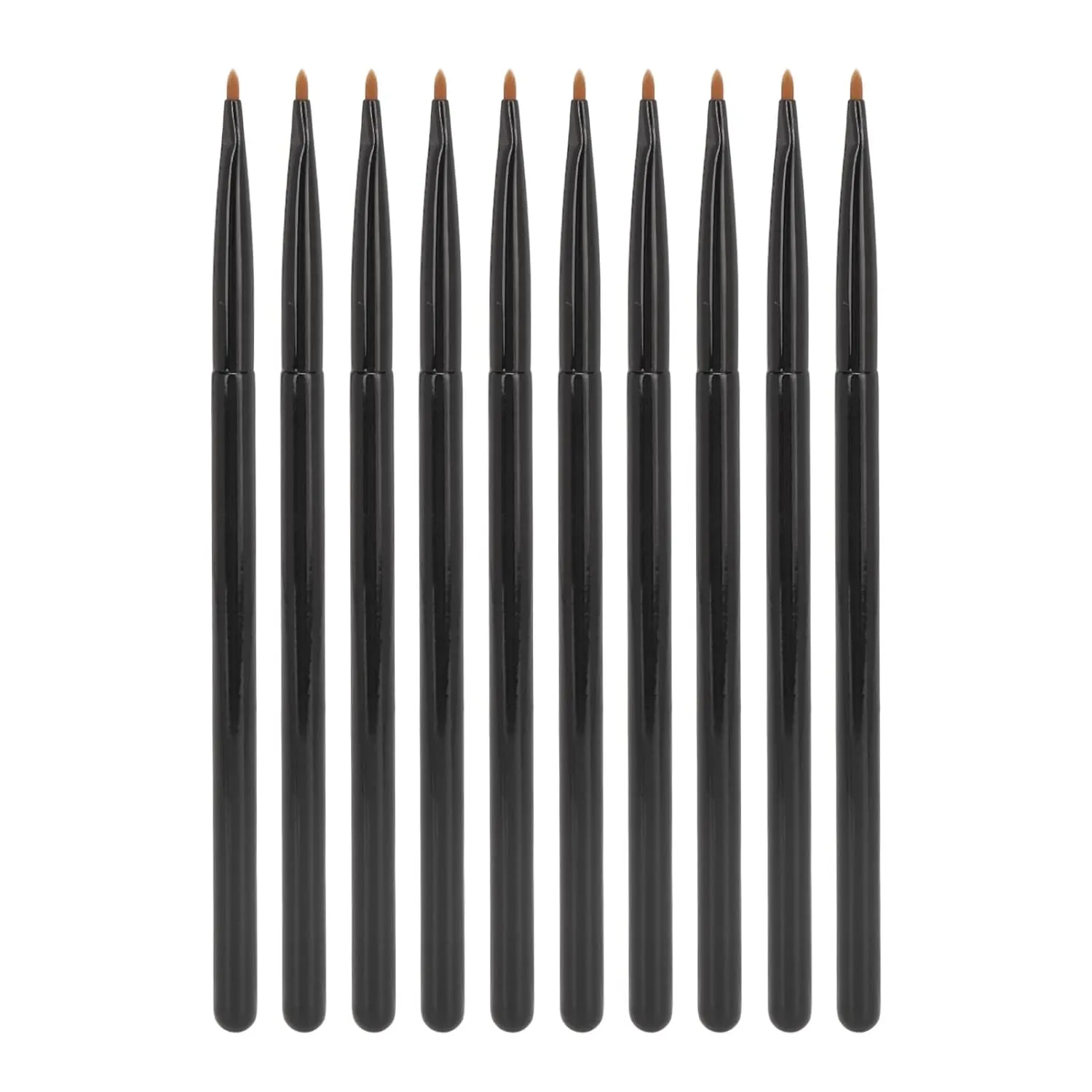 10pcs Expert Lip Liner Brush Set | Super Soft 0.06mm Tip for Accurate Application | Black Mark - Protective Makeup Brushes for Lipstick & Eyeshadow