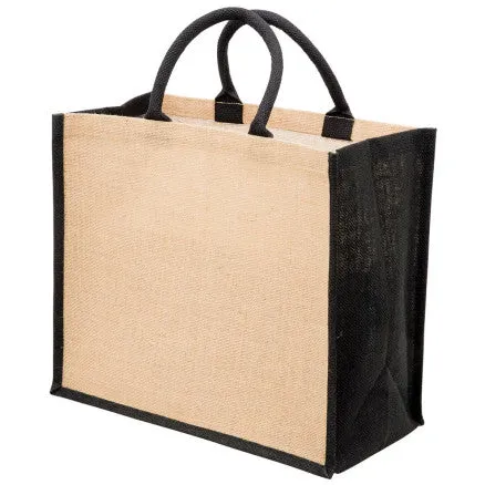 1184-Eco Jute Tote with wide gusset