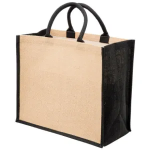 1184-Eco Jute Tote with wide gusset
