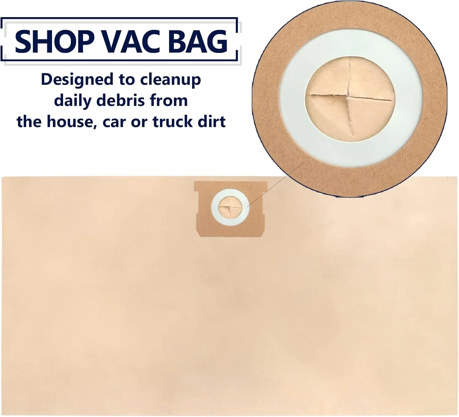 12 Pack DXVA19-4101 Replacement Shop Vac Bags Compatible with DEWALT 6 to 10 Gallon Vacuum, by KEEPOW