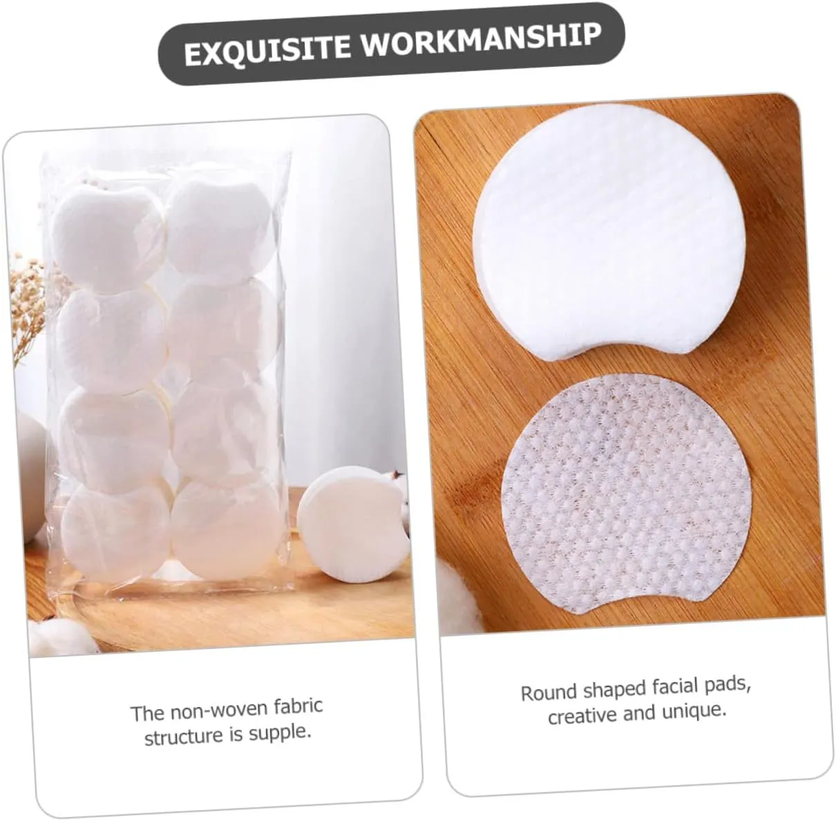 1200pcs Thick Makeup Pads Disposable Face Cleaning Tools for Daily Use Soft Non-Woven Facial Pads for Makeup Removal Skin Care Travel-Friendly Design