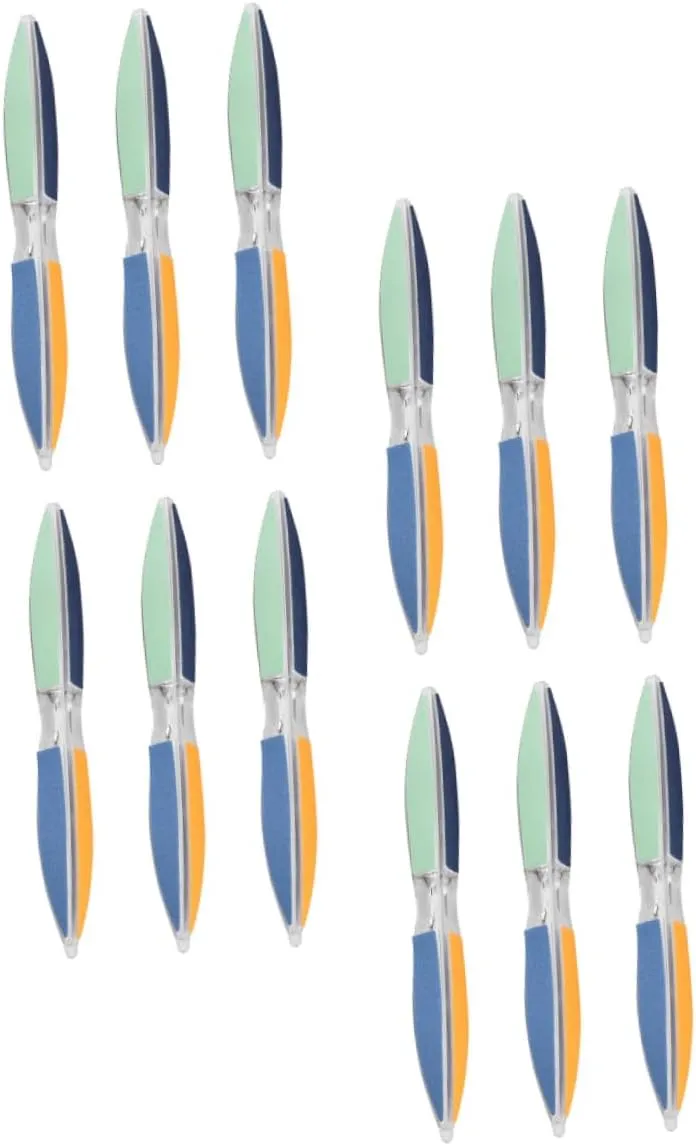 12pcs Hexagonal Nail Art Files Handheld Polishing Tools for Easy Nail Shaping Trimming Travel-Friendly Cosmetic Bag Essential