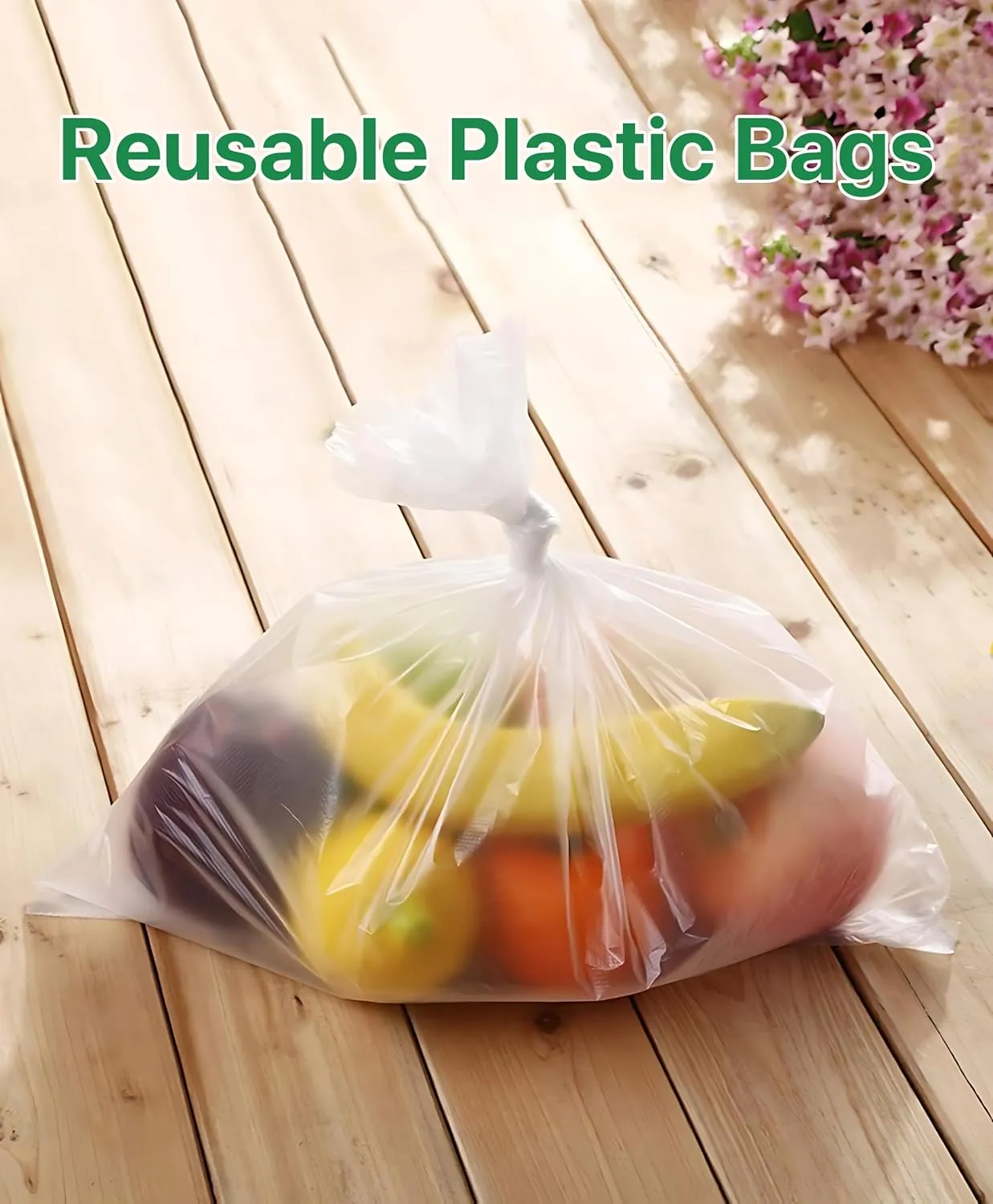 12" x 20" - 360 Bags Clear Plastic Produce Bags Reusable Washable Freshness Disposable Continuous Roll Easy Peel Off Kitchen Grocery Home Use for Produce Food (1 Roll, 12 x 20-360 Bags)