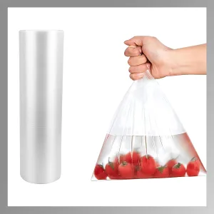 12" x 20" - 360 Bags Clear Plastic Produce Bags Reusable Washable Freshness Disposable Continuous Roll Easy Peel Off Kitchen Grocery Home Use for Produce Food (1 Roll, 12 x 20-360 Bags)