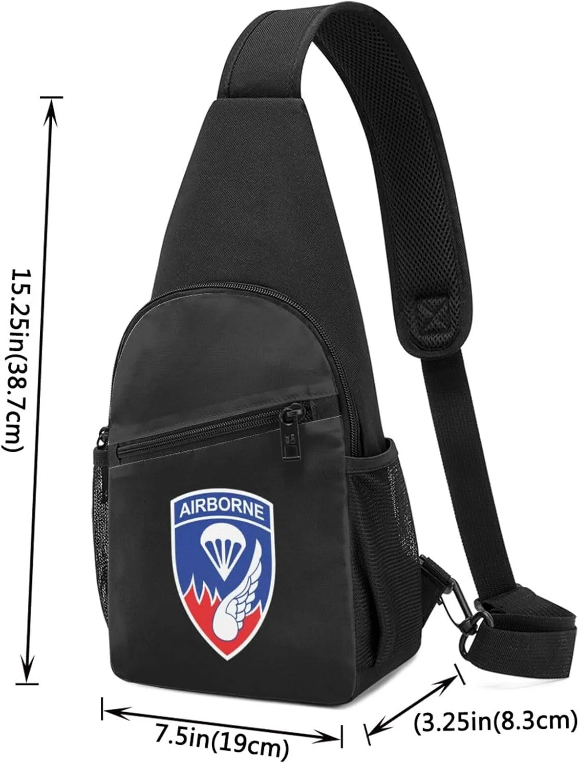 187th Infantry Regiment Airborne Unisex Chest Bag Lightweight Crossbody Shoulder Bag Travel Pocket