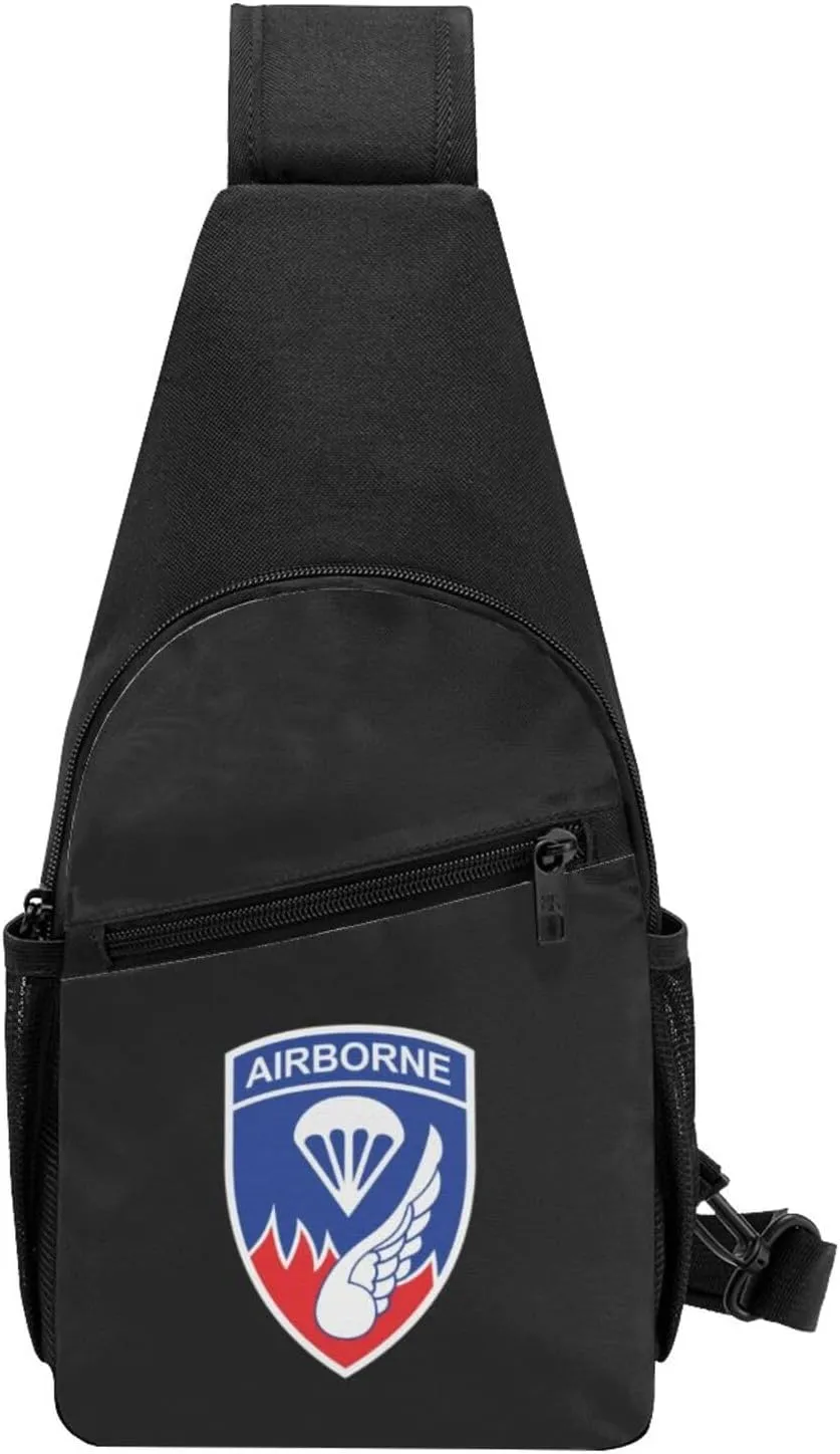 187th Infantry Regiment Airborne Unisex Chest Bag Lightweight Crossbody Shoulder Bag Travel Pocket