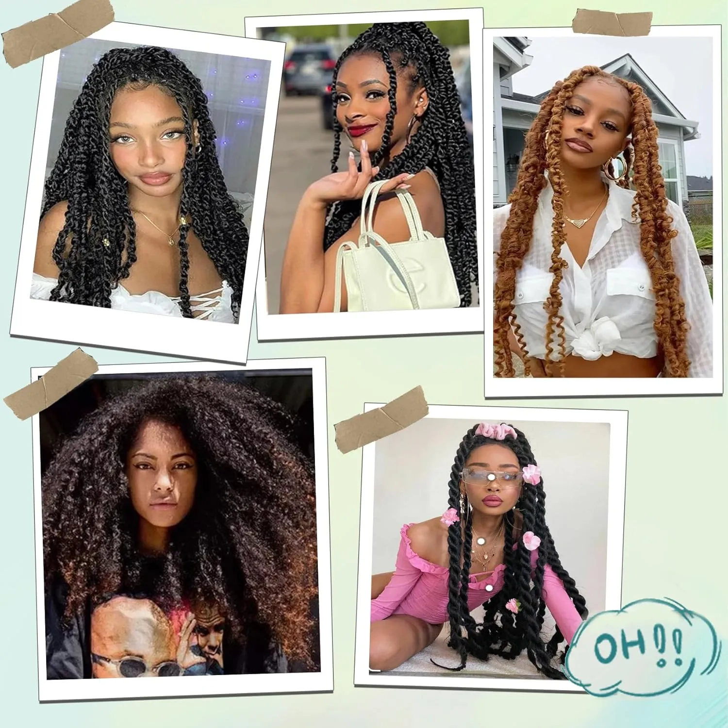 1B/30/27 Kinky Braiding Hair Twist Up Springy Afro Twist Hair 24 Inch 8 Packs Ombre Kinky Twists Hair for Braiding Fluffy Cuban Twist Hair Synthetic Afro Braiding Hair (Black to Blonde, 24in 8P)