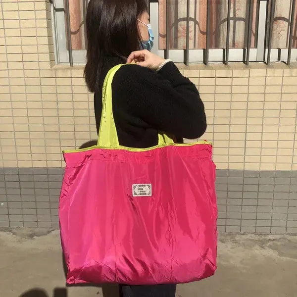 1PC Environmentally Friendly Shopping Bag – Foldable One Shoulder Grocery Carrying Bag
