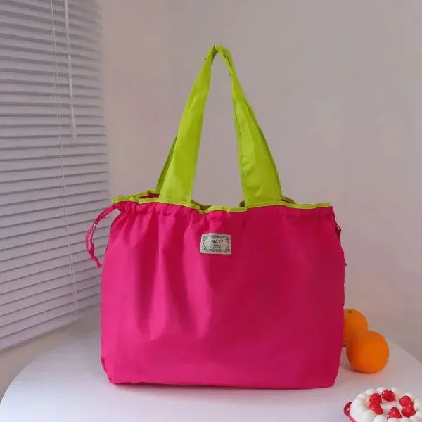 1PC Environmentally Friendly Shopping Bag – Foldable One Shoulder Grocery Carrying Bag