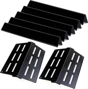 2 Pack Heat Deflector& 5 Pack Flavorizer Bars Grill Replacement Parts for Weber Genesis 300 Series E310 E320 E330 S310 S320 S330 E-310 E-320 S-310 S-320，Porcelain-enameled