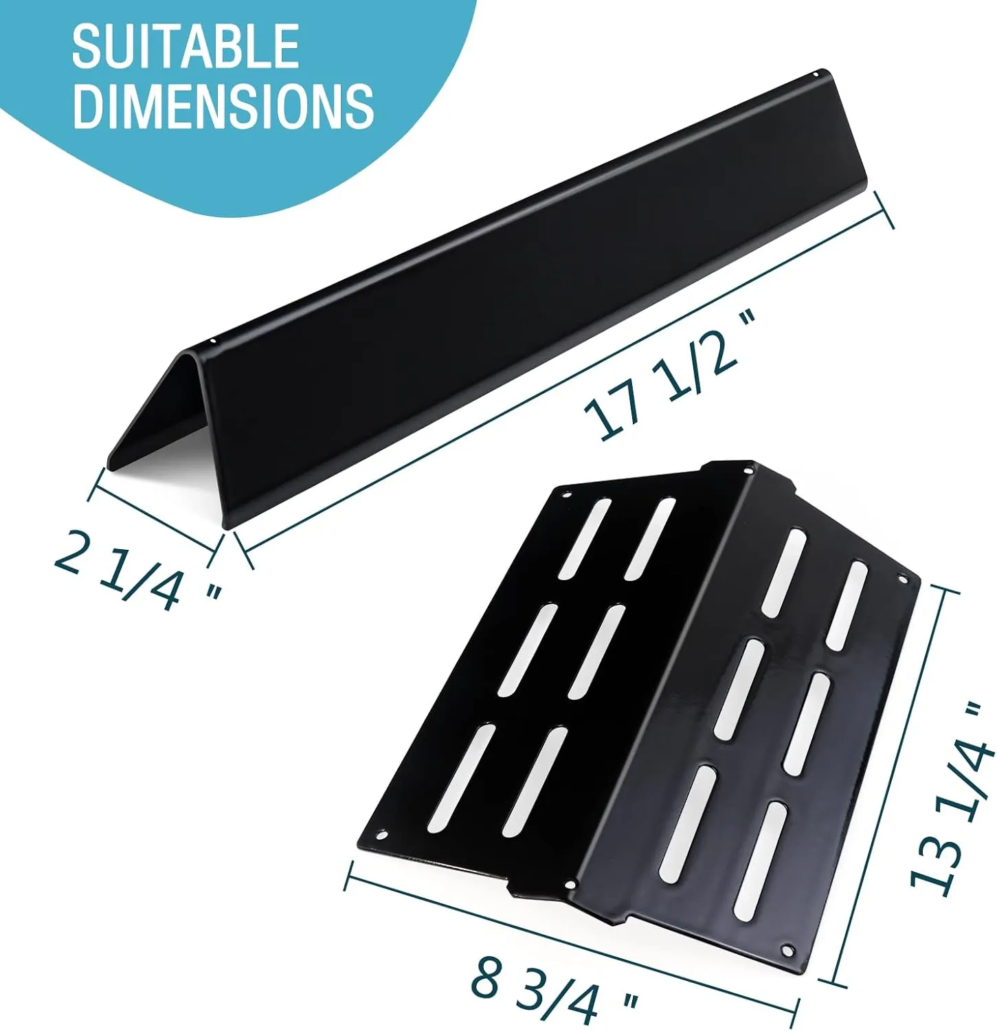 2 Pack Heat Deflector& 5 Pack Flavorizer Bars Grill Replacement Parts for Weber Genesis 300 Series E310 E320 E330 S310 S320 S330 E-310 E-320 S-310 S-320，Porcelain-enameled