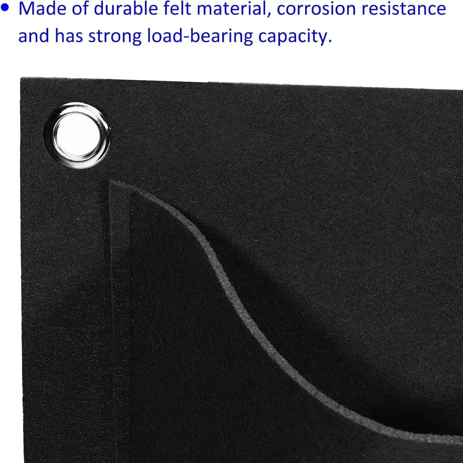 2 Pack Vertical Hanging Grow Bags - Wall-Mounted Felt Flower Pot Bag Plant Container with 2 Pockets Apply to Garden/Decor (Black)