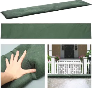 2 Pcs Sandless Sand Bags for Flooding, Water Activated Flood Barriers Non Woven Fabric Reusable Absorbent Water Barrier Flood Bag for Rainy Season Green(25 x 120cm)