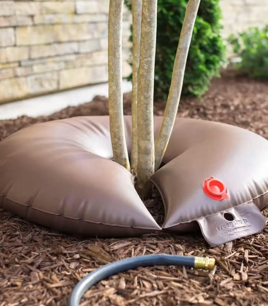 20 Gallon Slow-Rrelease Tree Watering Bags New Tree Irrigation Ring Automatic Drip System for Planting Trees and Shrubs, 2 Pack,Brown