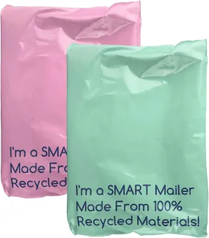 200 Count, 12x15.5 inch 100% Recycled Poly Mailers Eco Friendly Packaging Envelopes Supplies Mailing Bags 2.5 Mil Thick - SMART Mailer