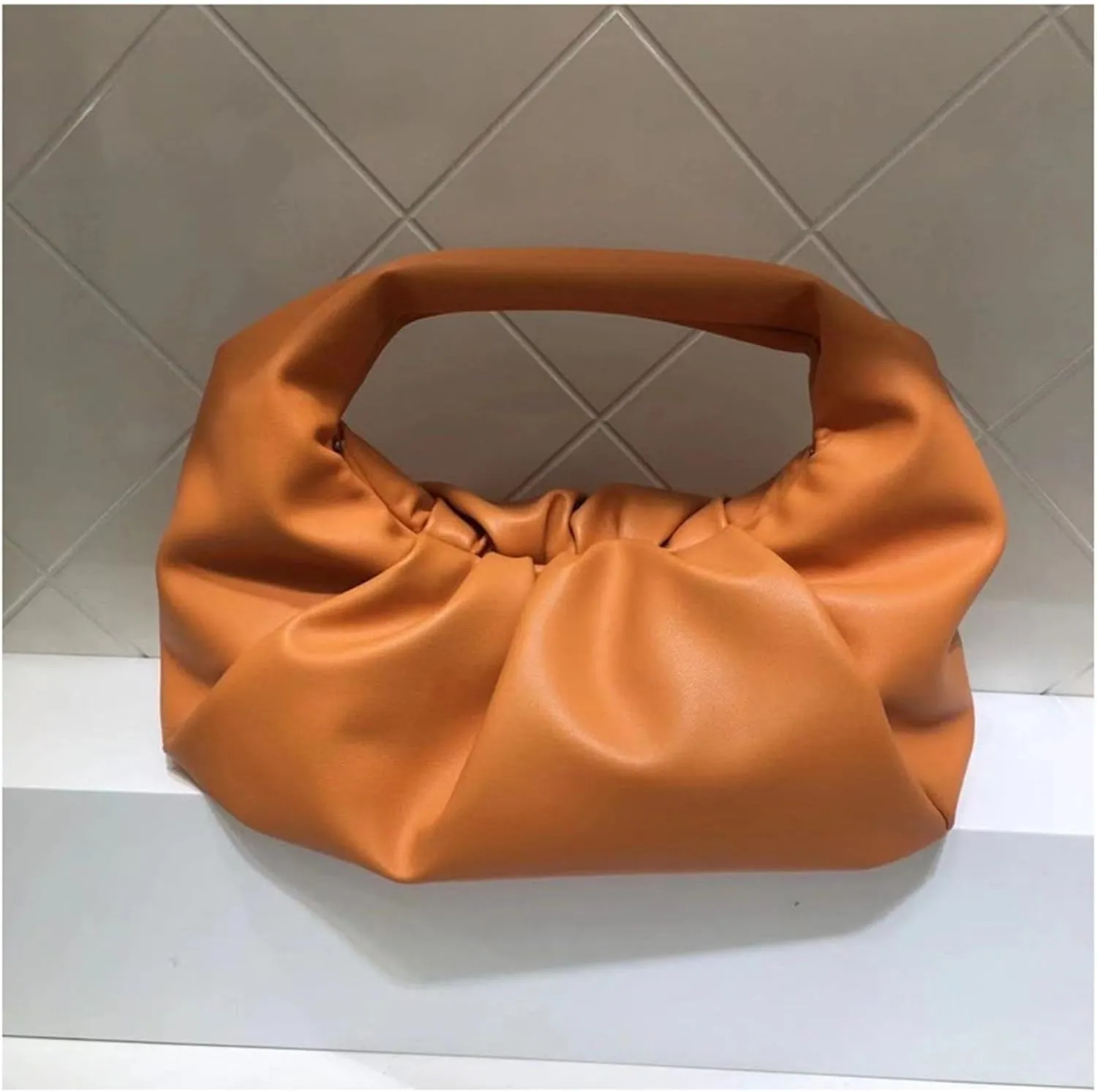 2024 Genuine Leather Bag Cloud Woven Pleated Underarm Handbag Women's Bag Single Shoulder Handbag