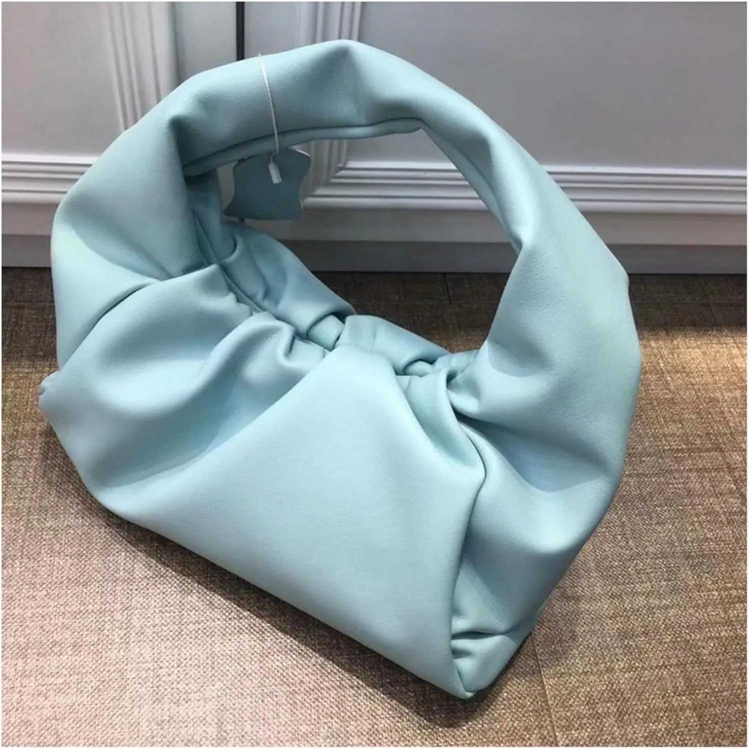 2024 Genuine Leather Bag Cloud Woven Pleated Underarm Handbag Women's Bag Single Shoulder Handbag