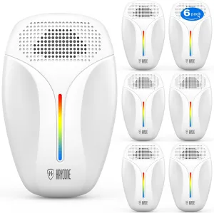2025 Upgraded Ultrasonic Repeller & Insect Indoor Repeller,Ultrasonic and Repellent for Roach,Rodent,Mouse,Bugs,Mosquito,Mice,Spider,Ant,3 Mode Switching,6 Packs