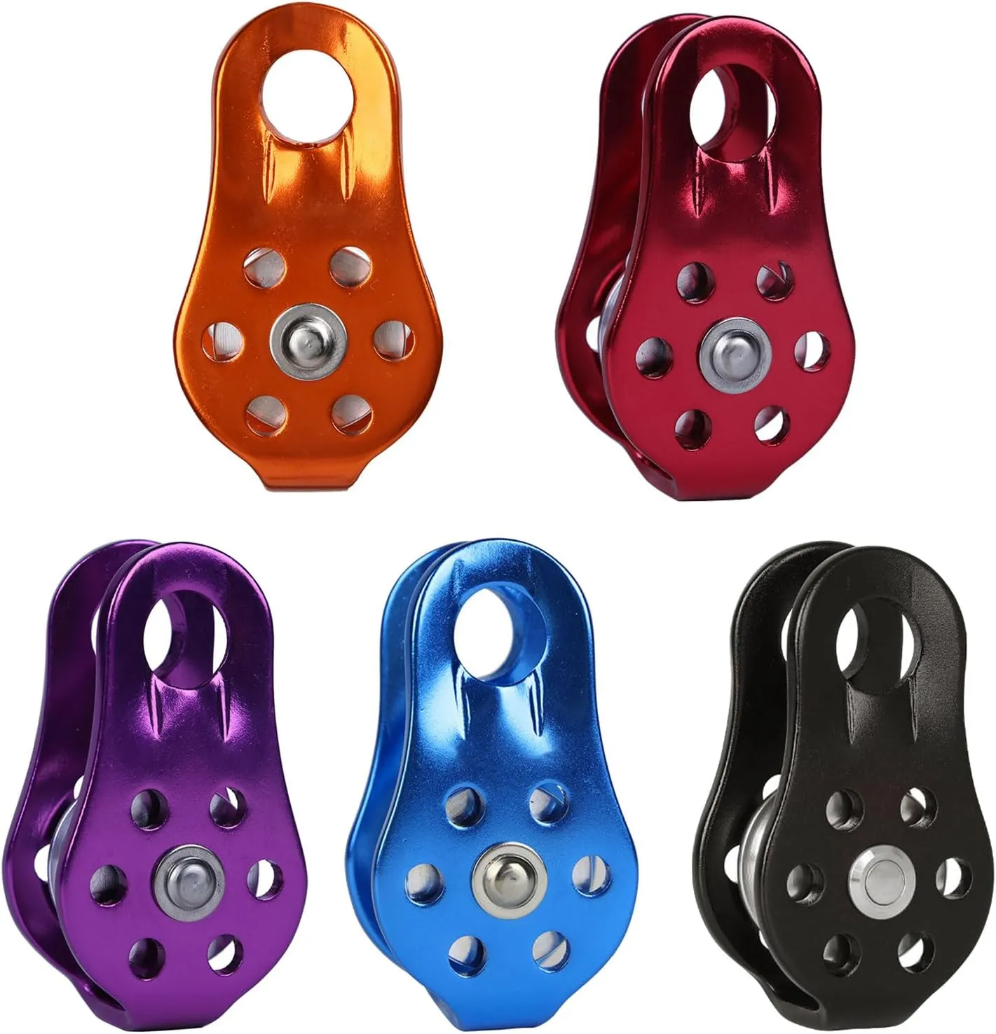 20KN Climbing Pulley Fixed Small Pulley Single Sheave Aluminum Alloy Single Pulley for Climbing Caving Mountaineering