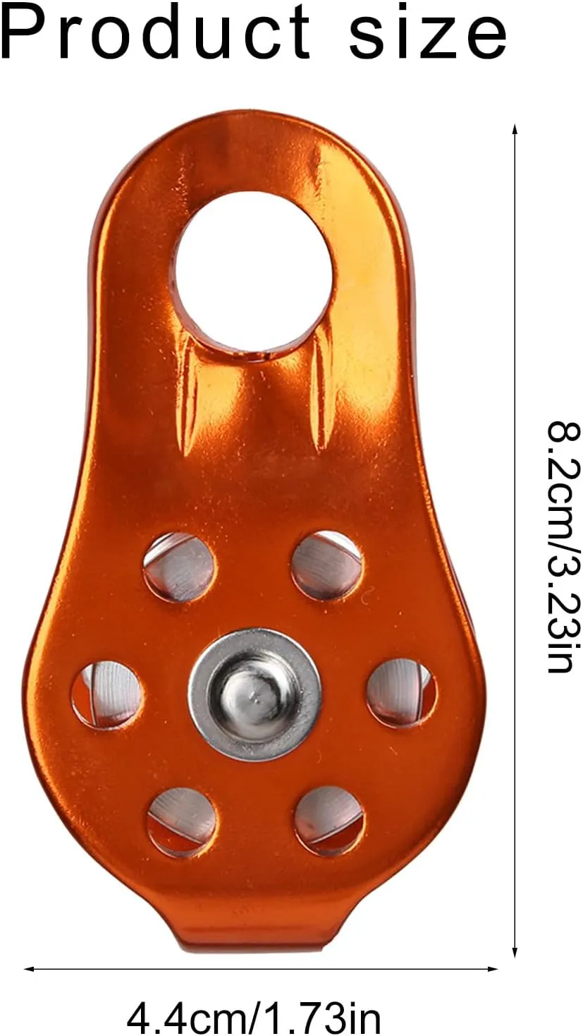 20KN Climbing Pulley Fixed Small Pulley Single Sheave Aluminum Alloy Single Pulley for Climbing Caving Mountaineering