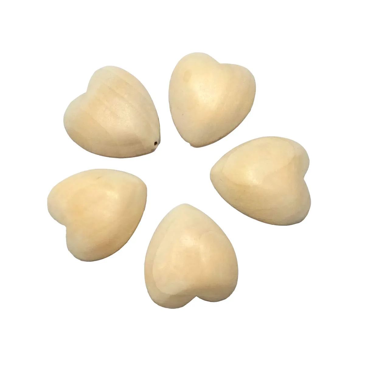 20pcs Natural 40mm Unfinished Wood Hearts Beads with Holes Eco-Friendly Wooden Handing Materials DIY Beading Craft Accessories (40mm 20pcs)