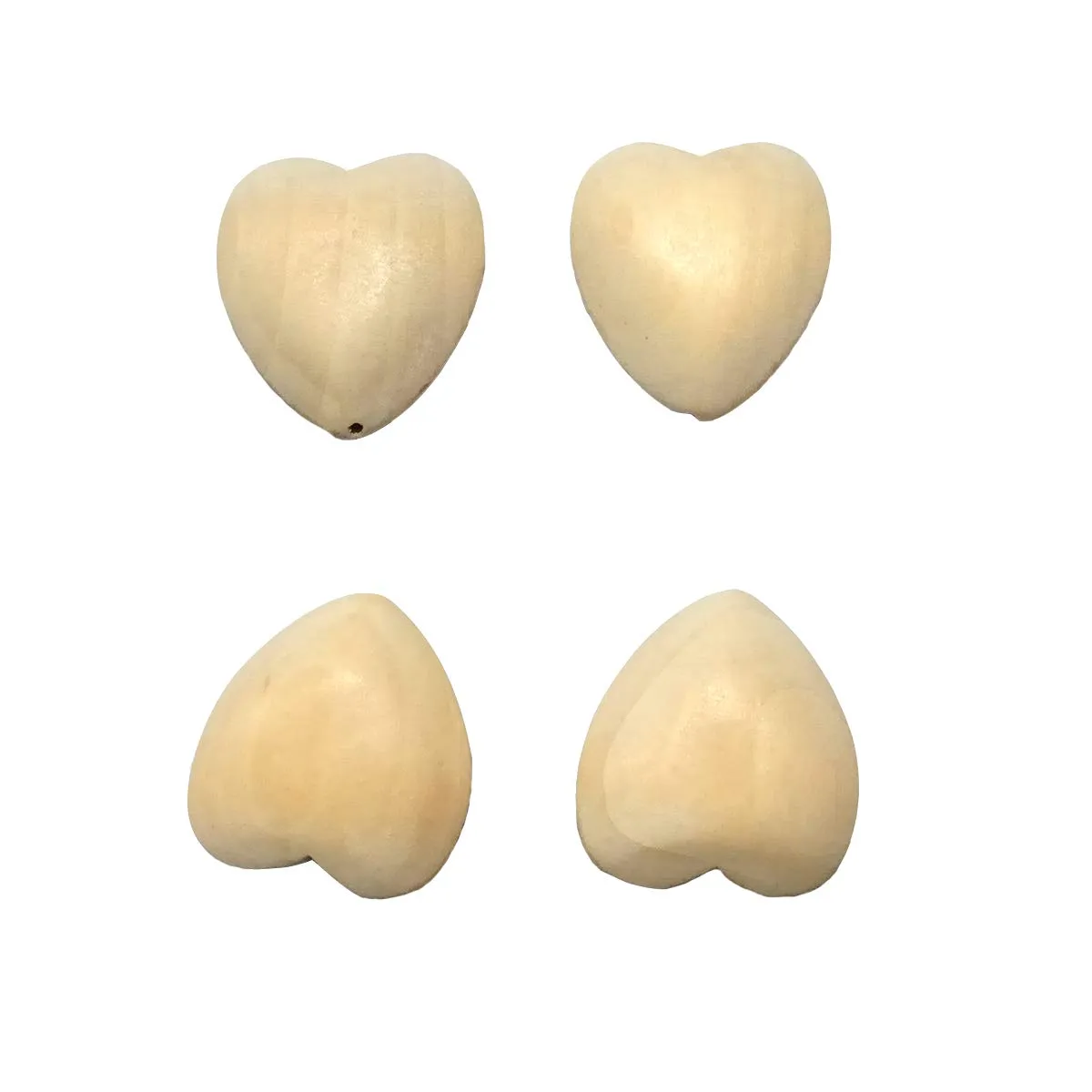 20pcs Natural 40mm Unfinished Wood Hearts Beads with Holes Eco-Friendly Wooden Handing Materials DIY Beading Craft Accessories (40mm 20pcs)