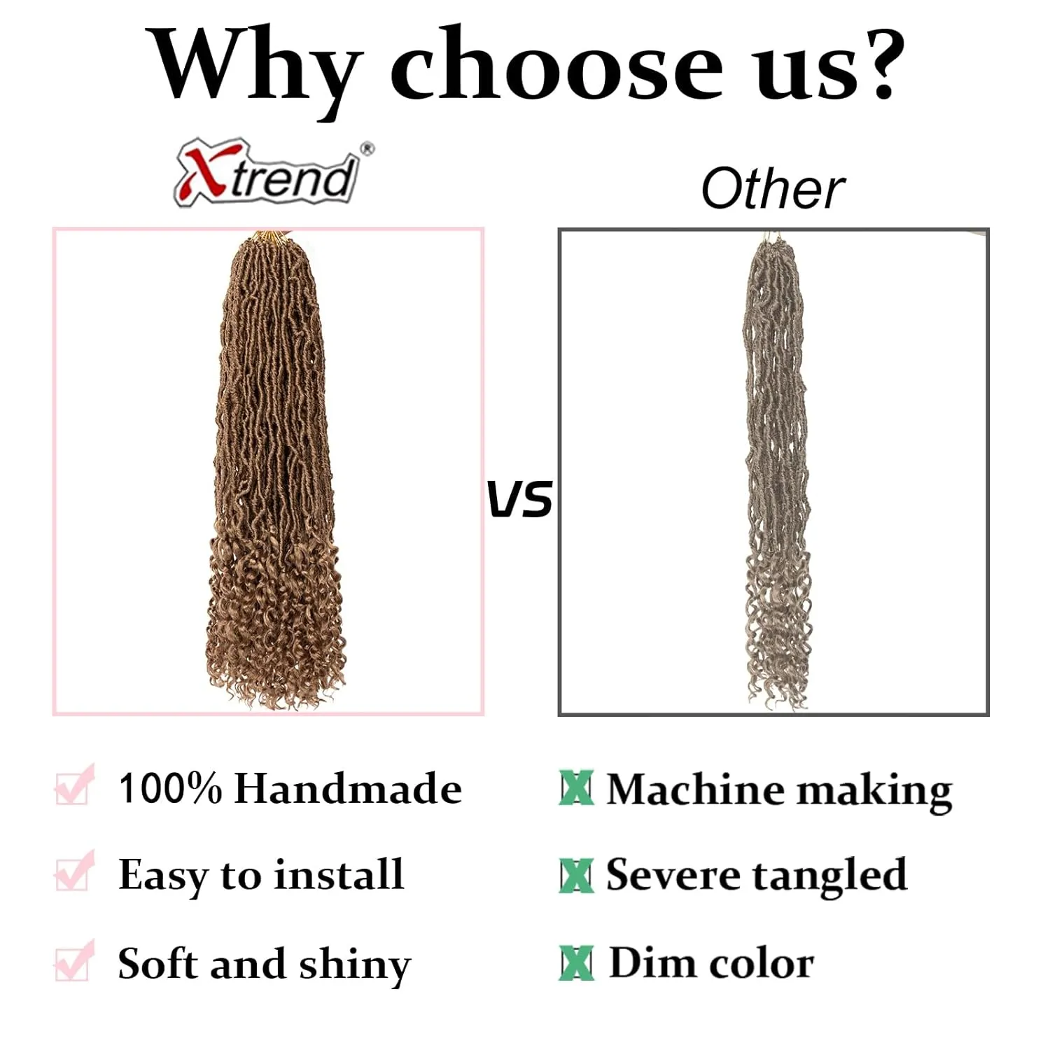 24 Inch Goddess New Faux Locs Crochet Hair With Curly Ends 7 Packs Soft Locs Crochet Braids Pre-looped Strawberry Blonde Goddess Locs Curly Wavy Synthetic Nu Locs for Women (12Strands/pack 27#)