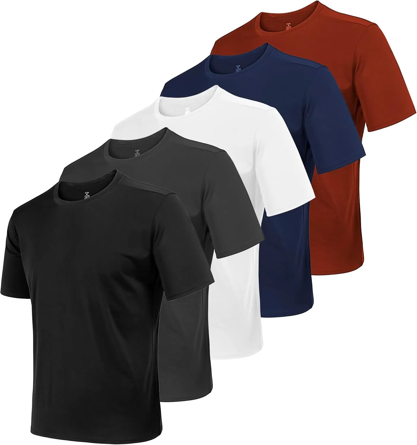 2&5 Pack Men's T Shirts, Crew Neck Breathable Short Sleeve, Ultra-Soft Lightweight Gym Tees for Athletic and Casual