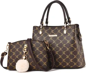 2Pcs Handbags Sets for Women Large Tote Bags Cute Crossbody Purses