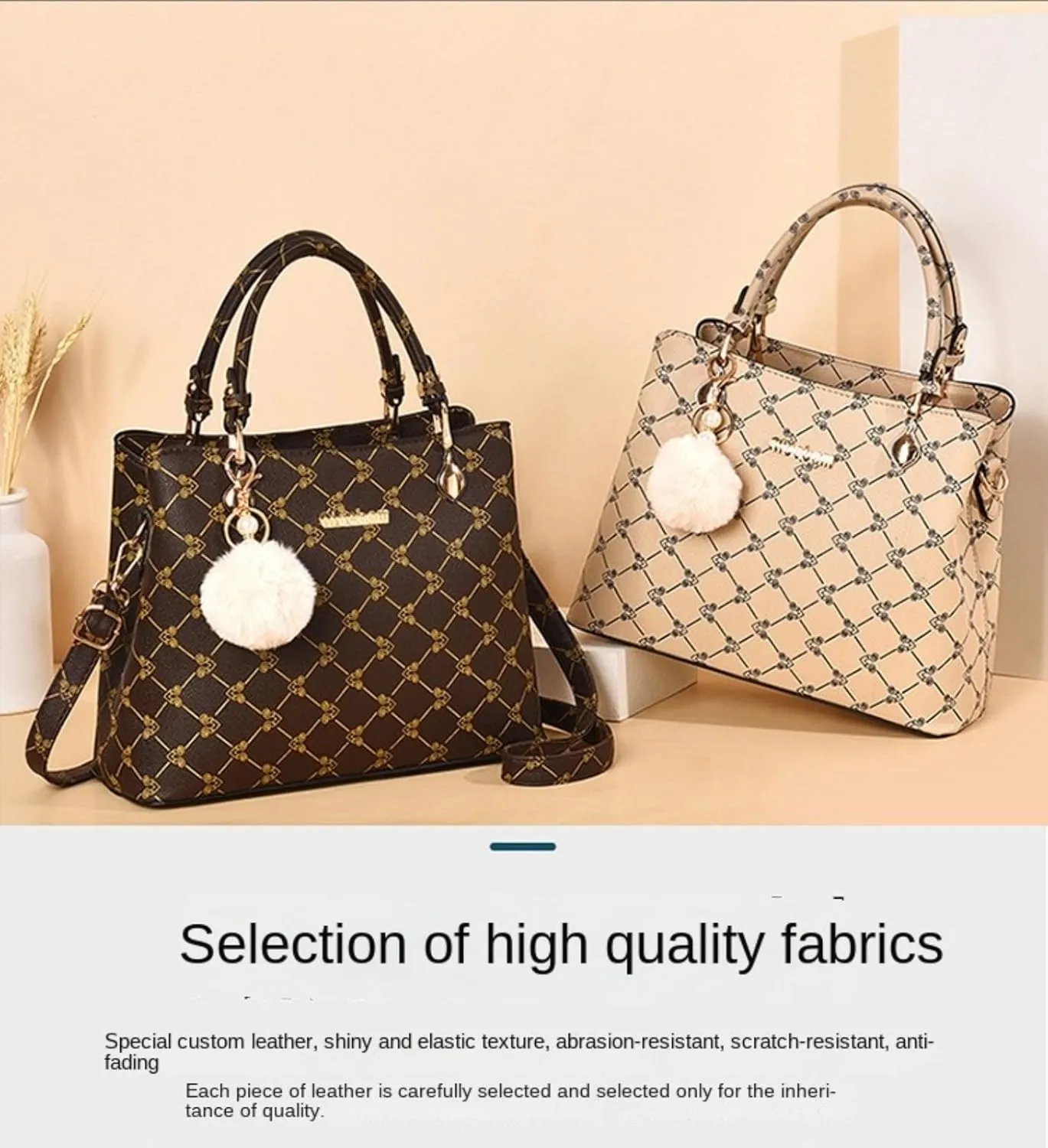 2Pcs Handbags Sets for Women Large Tote Bags Cute Crossbody Purses