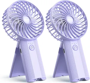 2pcs Mini Portable Folding Handheld Fans USB Rechargeable Personal Fan Neck Desktop 4-speed 3-in-1 Silent Handheld Mini Fan 6-15 hours battery life Suitable for summer travel Camping Outdoor Kids Gift