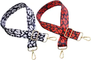 2Pcs Wide Adjustable Shoulder Purse Straps Stylish Leopard Print Replacement Bag Strap for Comfort and Durability