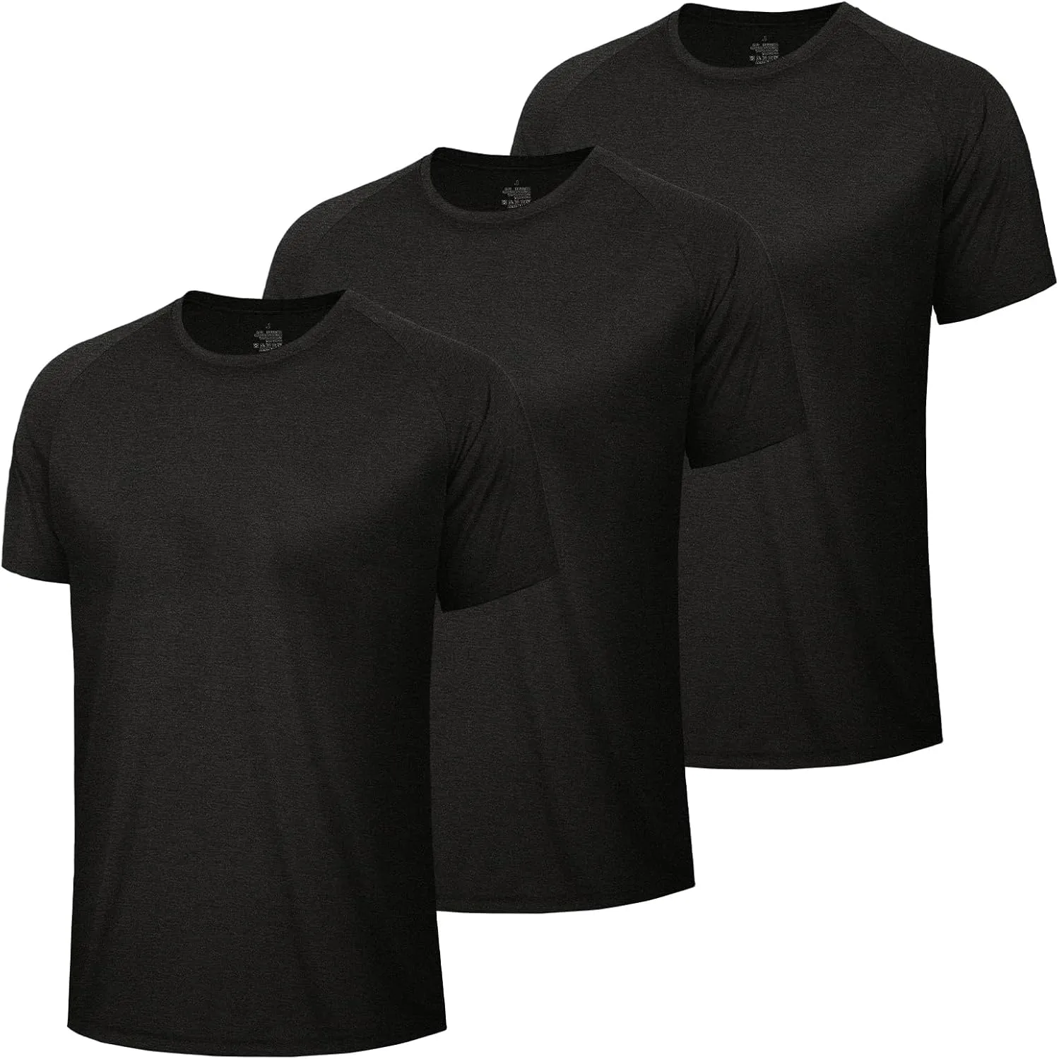 3 Pack Workout Mens Shirts - Dry Fit Causal Moisture Wicking Work Gym Athletic Short Sleeve for Basketball Running