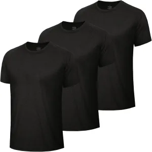 3 Pack Workout Mens Shirts - Quick Dry Causal Moisture Wicking Work Gym Athletic Short Sleeve for Basketball Running