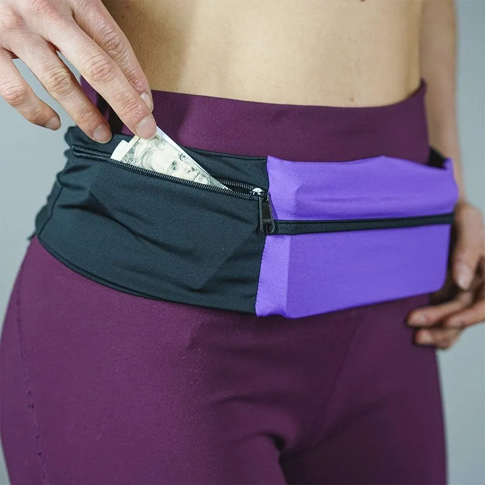 3 Pocket Adjustable Running Belt Waist Pack, Fanny Pack For Working Out With Sweat Resistant Backing, Holds All iPhone Models