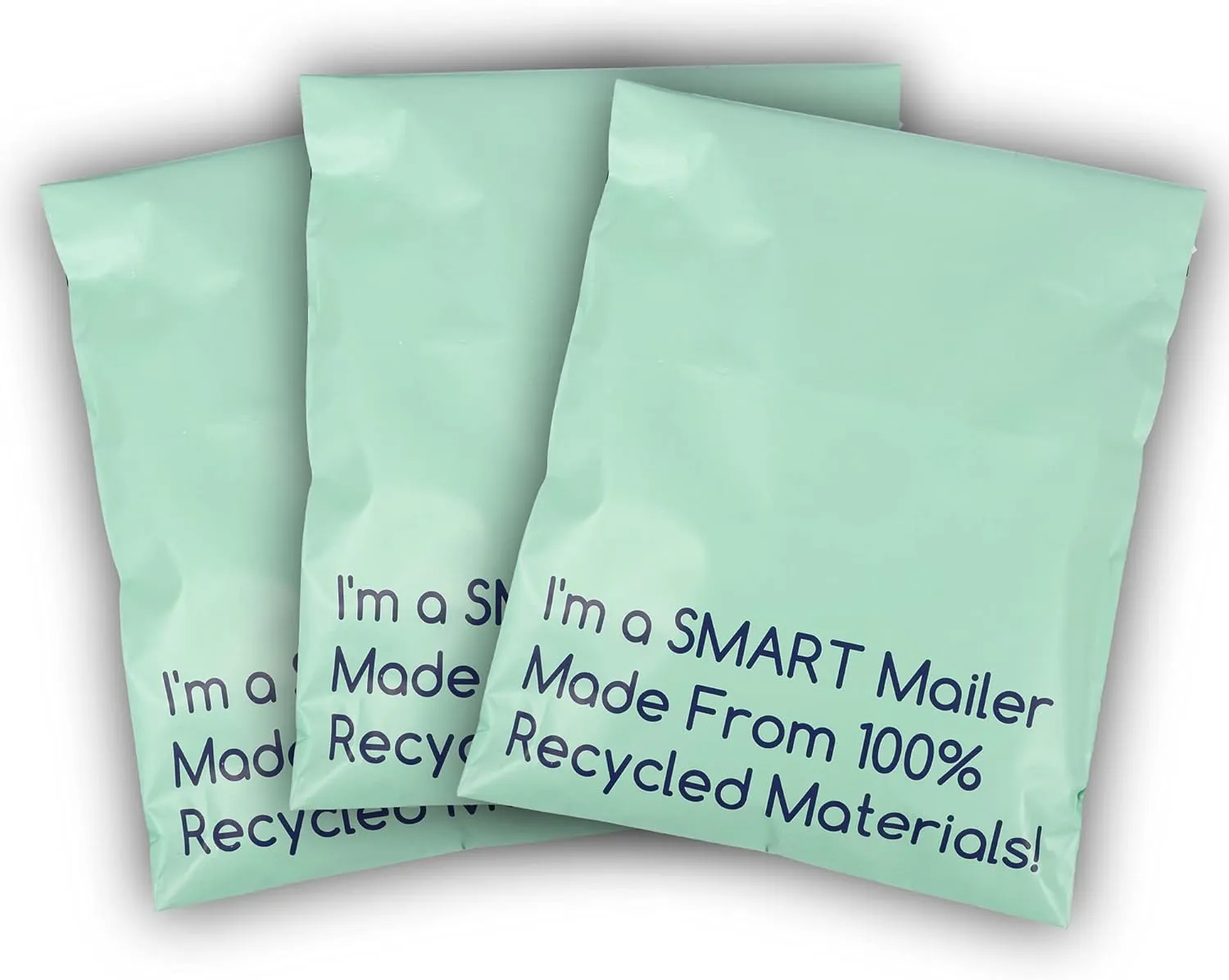 300 Count, 12x15.5 inch 100% Recycled Poly Mailers Eco Friendly Packaging Envelopes Supplies Mailing Bags 2.5 Mil Thick - SMART Mailer
