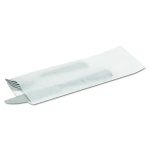 300039 White Kraft Unprinted Silverware Bag, 10" Length x 2-3/4" Width (Case of 2,000)