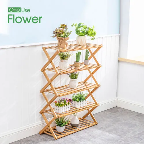 3/4/5/6 Tier Folding Shoe Rack Bamboo Wooden Shelf Stand Storage Organizer Cabinet