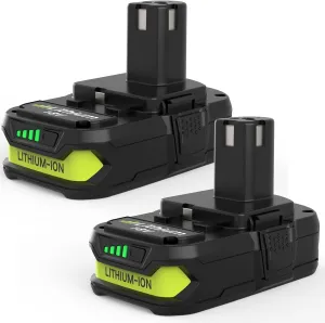 3.6Ah Replacement for Ryobi 18V Battery Compatible with Ryobi 18V Lithium Battery P102 P103 P104 P105 P107 P108 P109 P190 P122 for ryobi 18 Volt Cordless Power Tools 2 Packs (Green)