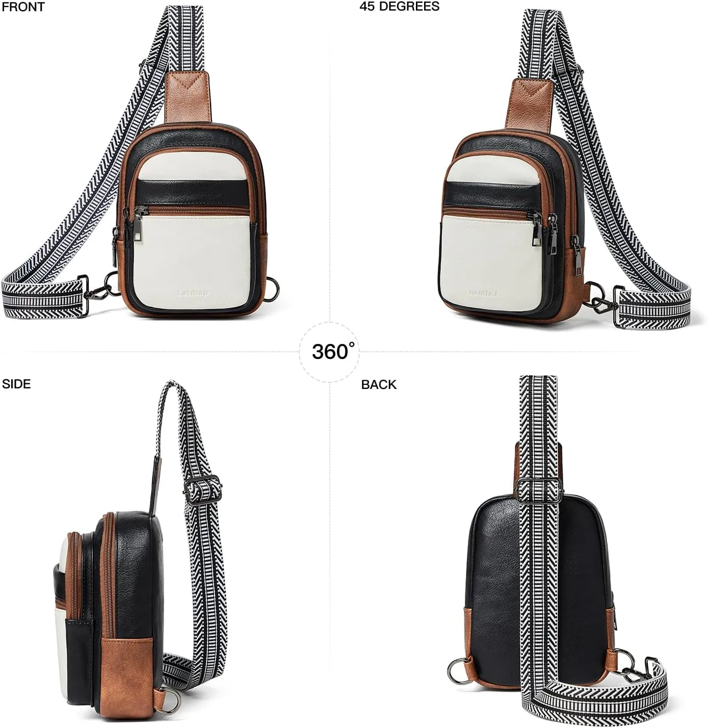 3L SMALL Sling Bag Fanny Packs For Women Men Mini Crossbody Chest Belt Travel Bag Purse Handbag Faux Leather Fashion Cute