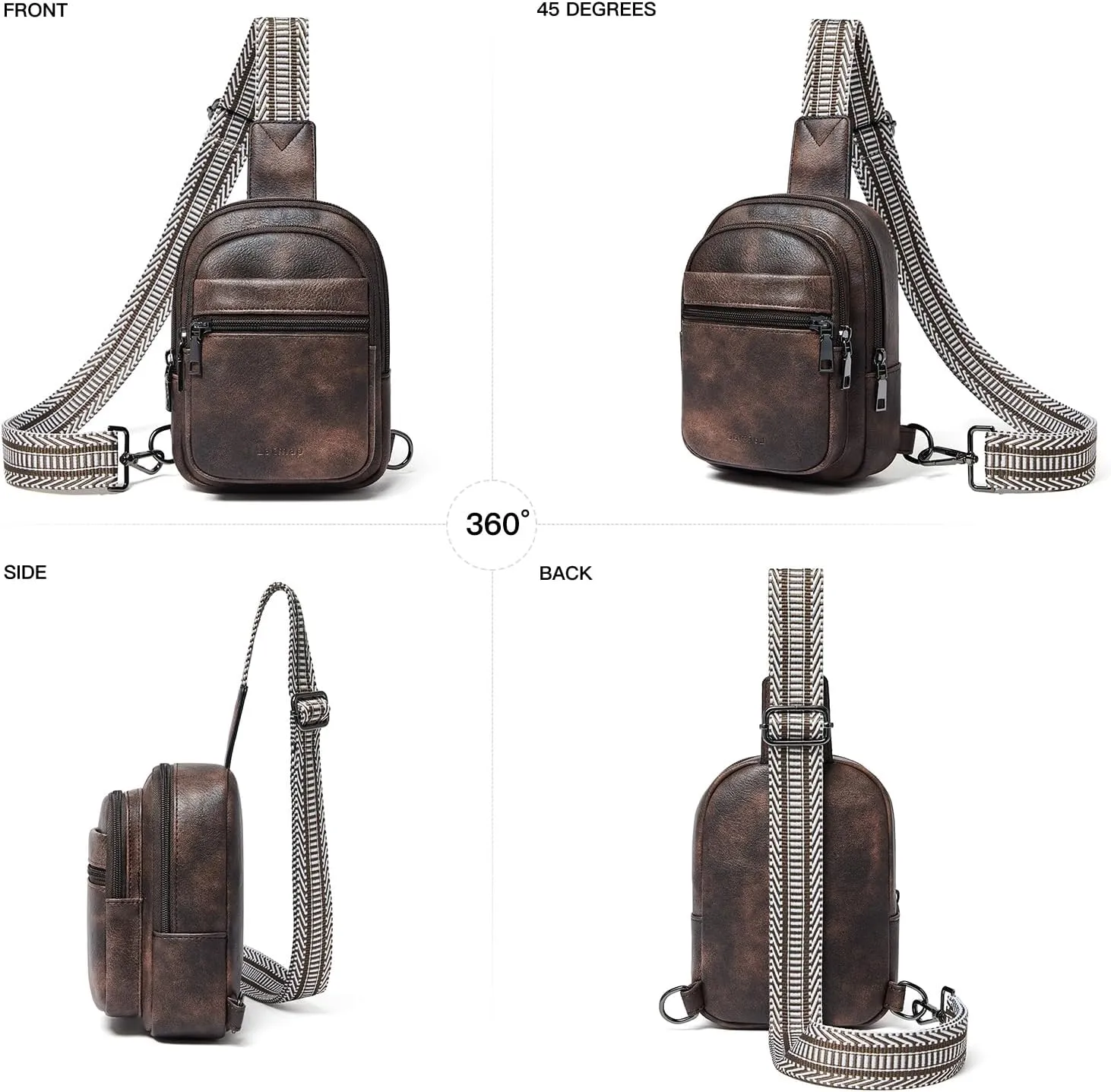 3L SMALL Sling Bag Fanny Packs For Women Men Mini Crossbody Chest Belt Travel Bag Purse Handbag Faux Leather Fashion Cute