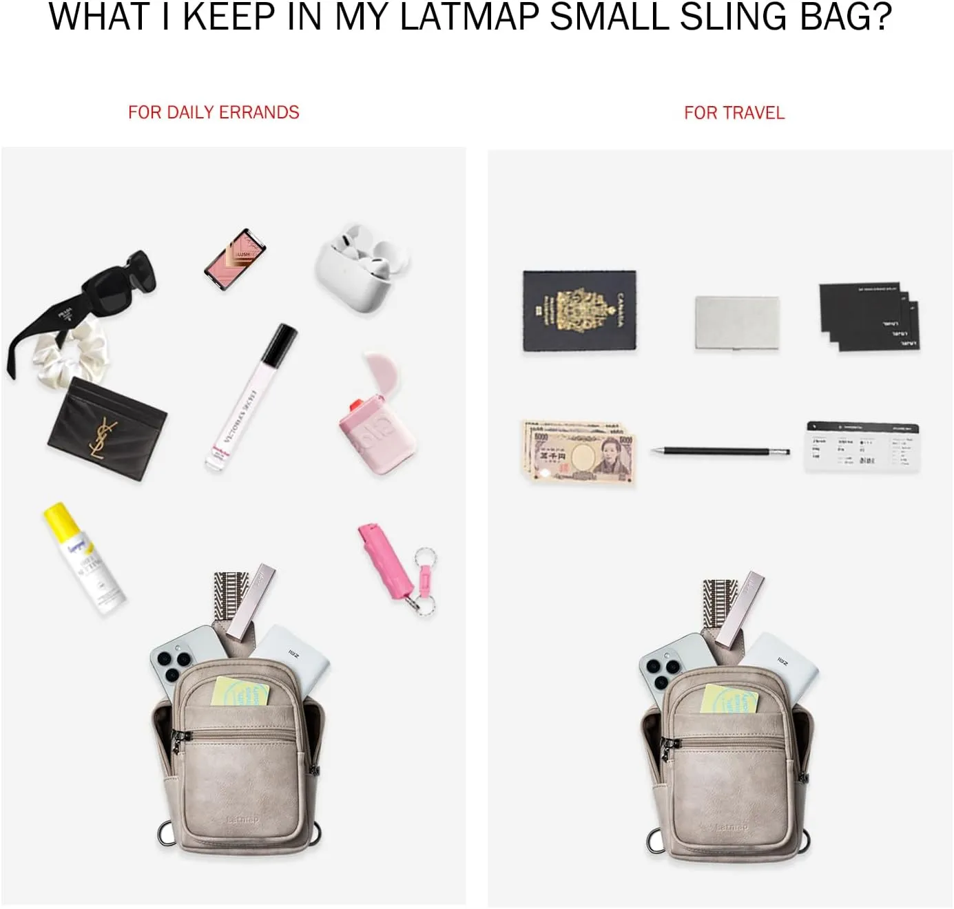 3L SMALL Sling Bag Fanny Packs For Women Men Mini Crossbody Chest Belt Travel Bag Purse Handbag Faux Leather Fashion Cute