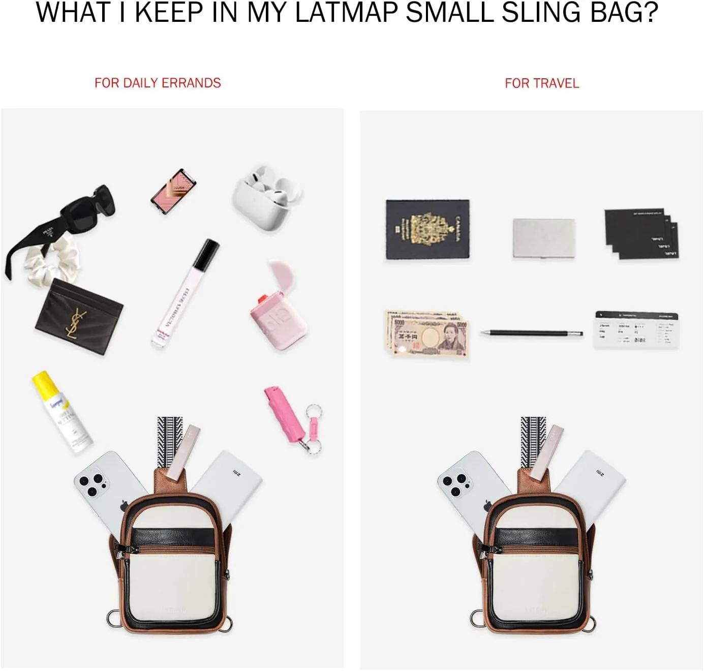 3L SMALL Sling Bag Fanny Packs For Women Men Mini Crossbody Chest Belt Travel Bag Purse Handbag Faux Leather Fashion Cute