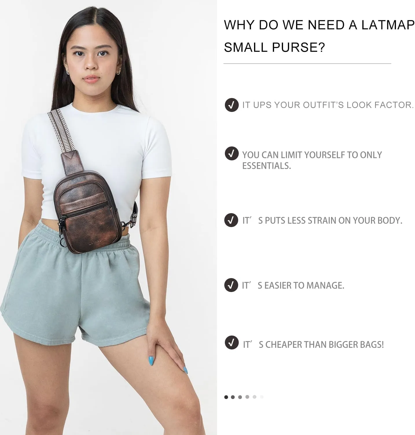 3L SMALL Sling Bag Fanny Packs For Women Men Mini Crossbody Chest Belt Travel Bag Purse Handbag Faux Leather Fashion Cute